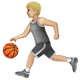 Person Bouncing Ball: Medium-Light Skin Tone on WhatsApp