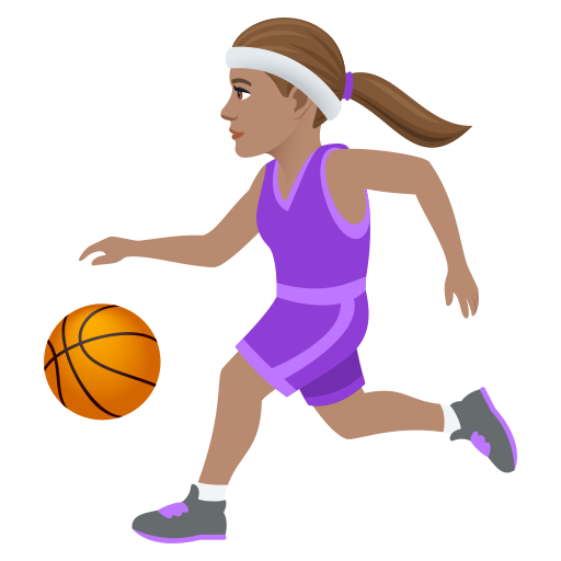 Woman Bouncing Ball: Medium Skin Tone on JoyPixels