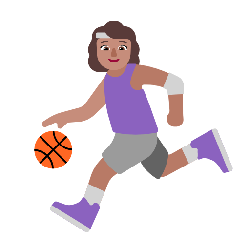 Woman Bouncing Ball: Medium Skin Tone on Microsoft Fluent