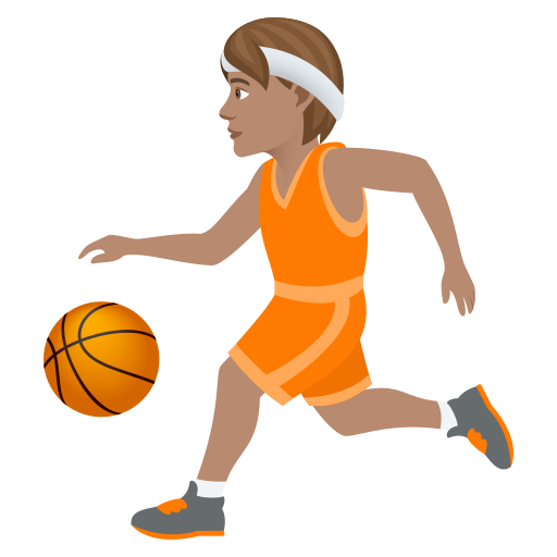 Person Bouncing Ball: Medium Skin Tone on JoyPixels