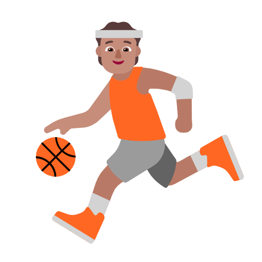 Person Bouncing Ball: Medium Skin Tone on Microsoft Fluent
