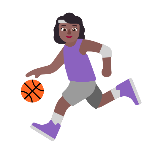 Woman Bouncing Ball: Medium-Dark Skin Tone on Microsoft Fluent