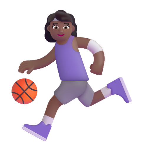 Woman Bouncing Ball: Medium-Dark Skin Tone on Microsoft 3D