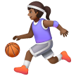Woman Bouncing Ball: Medium-Dark Skin Tone on Samsung