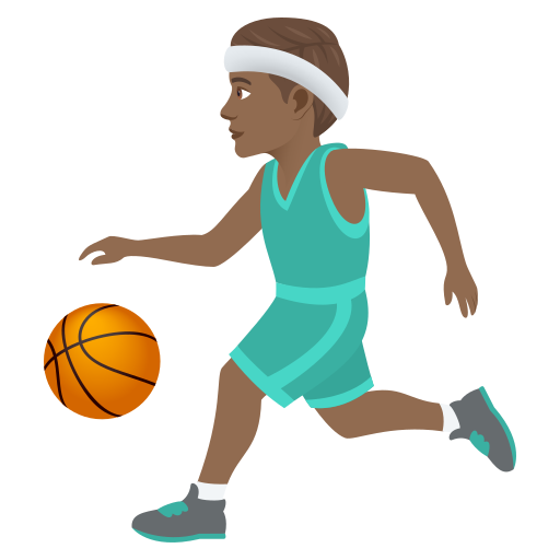 Man Bouncing Ball: Medium-Dark Skin Tone on JoyPixels