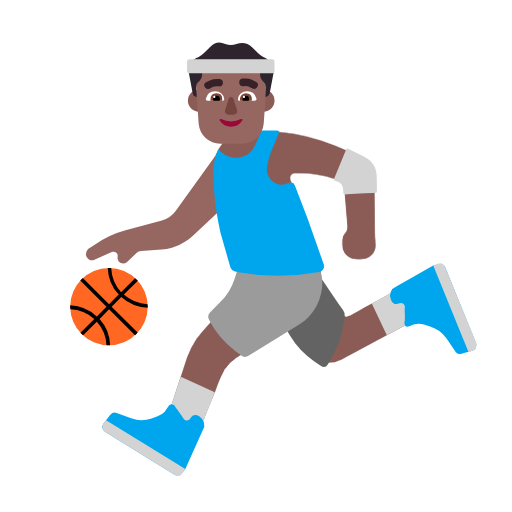 Man Bouncing Ball: Medium-Dark Skin Tone on Microsoft Fluent
