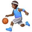 Man Bouncing Ball: Medium-Dark Skin Tone on Samsung