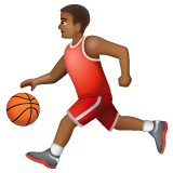 Man Bouncing Ball: Medium-Dark Skin Tone on WhatsApp