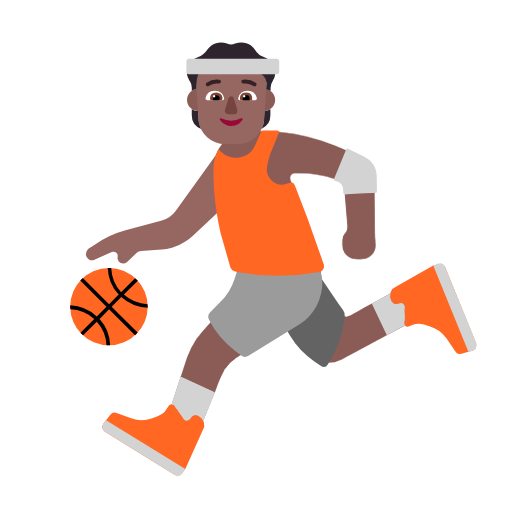 Person Bouncing Ball: Medium-Dark Skin Tone on Microsoft Fluent