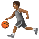 Person Bouncing Ball: Medium-Dark Skin Tone on WhatsApp