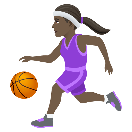 Woman Bouncing Ball: Dark Skin Tone on JoyPixels
