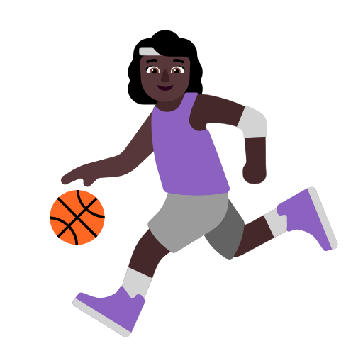 Woman Bouncing Ball: Dark Skin Tone on Microsoft Fluent