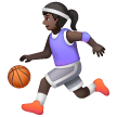 Woman Bouncing Ball: Dark Skin Tone on Samsung