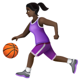 Woman Bouncing Ball: Dark Skin Tone on WhatsApp