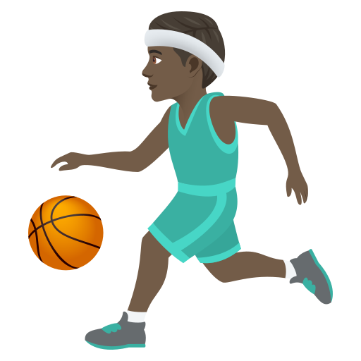 Man Bouncing Ball: Dark Skin Tone on JoyPixels