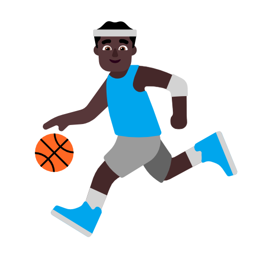 Man Bouncing Ball: Dark Skin Tone on Microsoft Fluent