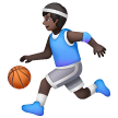 Man Bouncing Ball: Dark Skin Tone on Samsung