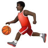 Man Bouncing Ball: Dark Skin Tone on WhatsApp