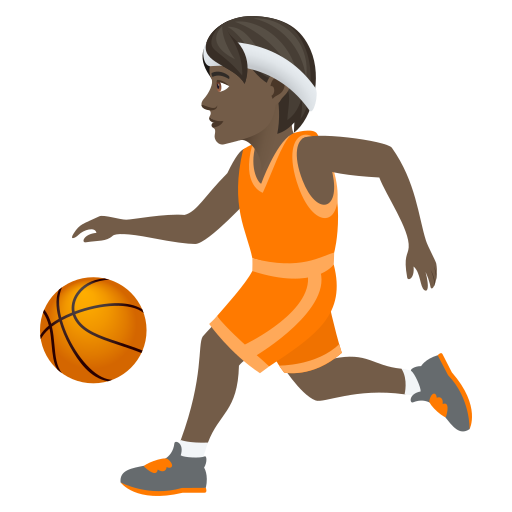 Person Bouncing Ball: Dark Skin Tone on JoyPixels