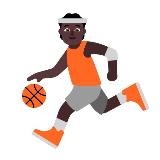Person Bouncing Ball: Dark Skin Tone on Microsoft Fluent