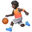 Person Bouncing Ball: Dark Skin Tone on Samsung