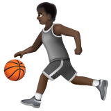Person Bouncing Ball: Dark Skin Tone on WhatsApp