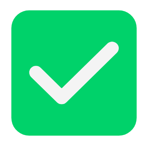 White Heavy Check Mark on Microsoft Fluent