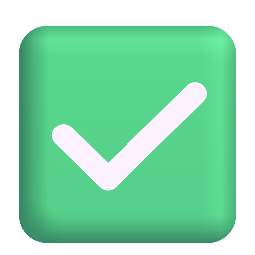 White Heavy Check Mark on Microsoft 3D