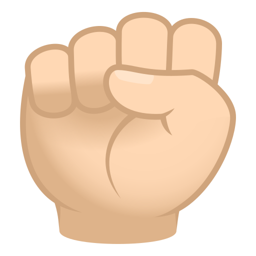 Raised Fist: Light Skin Tone on JoyPixels