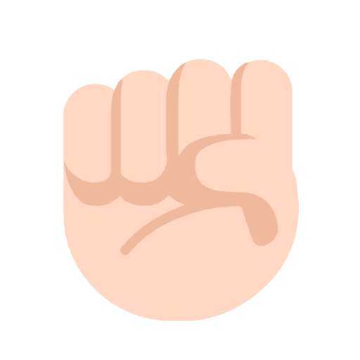 Raised Fist: Light Skin Tone on Microsoft Fluent