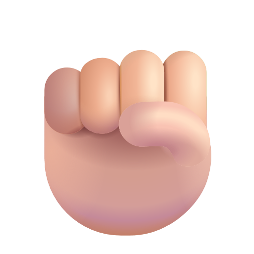 Raised Fist: Light Skin Tone on Microsoft 3D