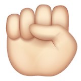 Raised Fist: Light Skin Tone on WhatsApp