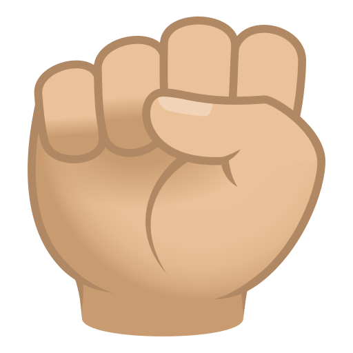 Raised Fist: Medium-Light Skin Tone on JoyPixels