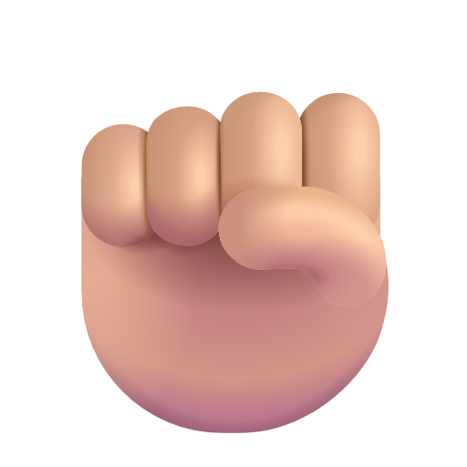 Raised Fist: Medium-Light Skin Tone on Microsoft 3D