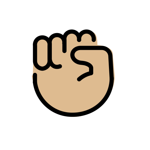 Raised Fist: Medium-Light Skin Tone on OpenMoji