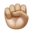 Raised Fist: Medium-Light Skin Tone on Samsung