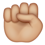 Raised Fist: Medium-Light Skin Tone on WhatsApp