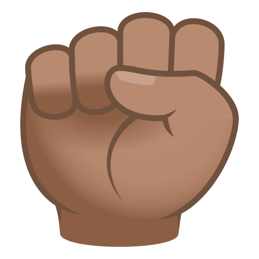 Raised Fist: Medium Skin Tone on JoyPixels