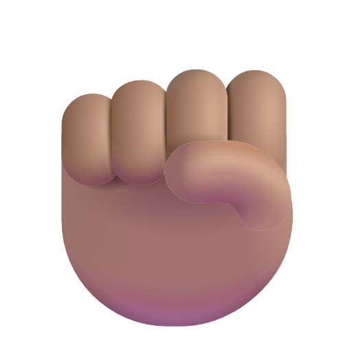 Raised Fist: Medium Skin Tone on Microsoft 3D