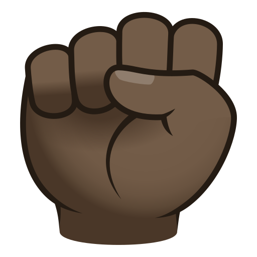 Raised Fist: Dark Skin Tone on JoyPixels