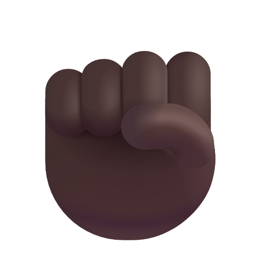 Raised Fist: Dark Skin Tone on Microsoft 3D