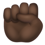 Raised Fist: Dark Skin Tone on WhatsApp