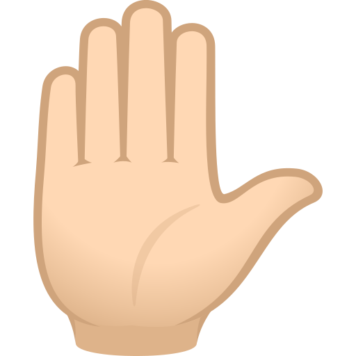 Raised Hand: Light Skin Tone on JoyPixels