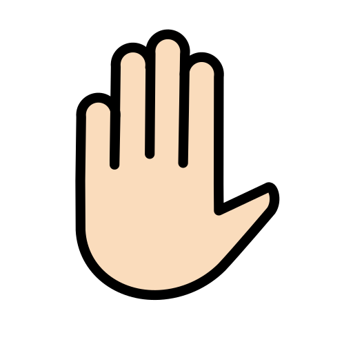 Raised Hand: Light Skin Tone on OpenMoji
