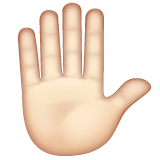 Raised Hand: Light Skin Tone on WhatsApp