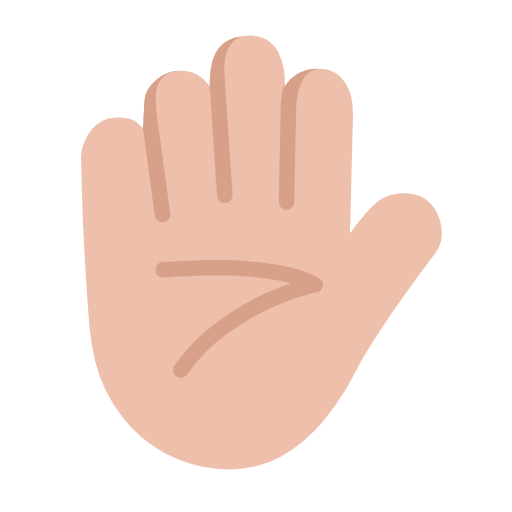 Raised Hand: Medium-Light Skin Tone on Microsoft Fluent