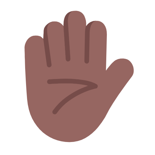 Raised Hand: Medium-Dark Skin Tone on Microsoft Fluent