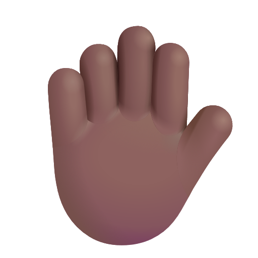 Raised Hand: Medium-Dark Skin Tone on Microsoft 3D