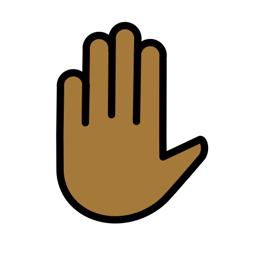 Raised Hand: Medium-Dark Skin Tone on OpenMoji