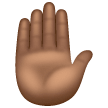 Raised Hand: Medium-Dark Skin Tone on Samsung